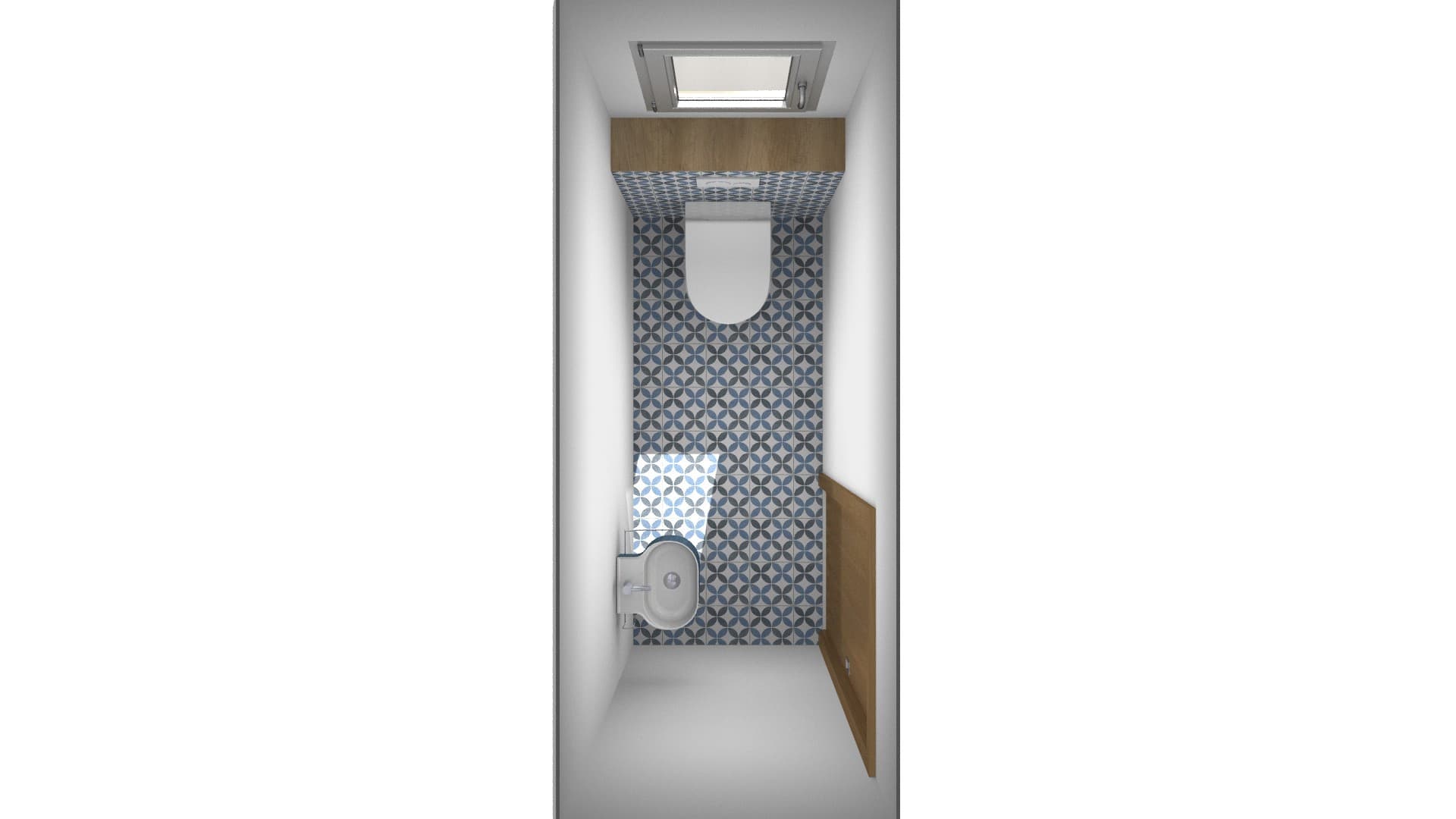 Conception 3D — WC avec carrelage motif